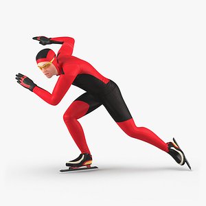 Speed Skater Generic Pose 3 3D Model