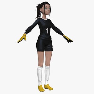 sculpt female cartoon goal 3d model