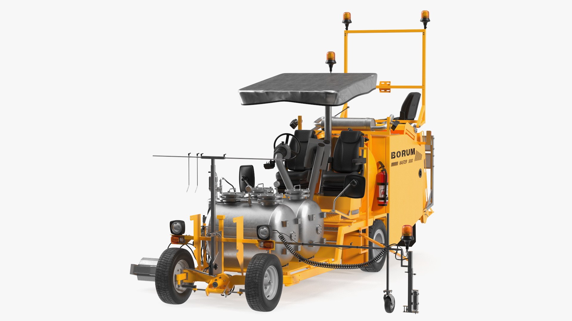 Borum Line Marking Machine Rigged 3D model preview