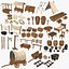 Stylized RPG Old West Wild West Medieval Low Poly Environment Game Assets and Props 3D