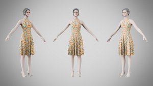 Dress 23 Retro Geometric Abstract model