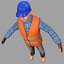 3D model rigged female worker