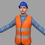 3D model rigged female worker