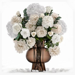 Decorative Bouquet of white flowers in a vase for decor 143