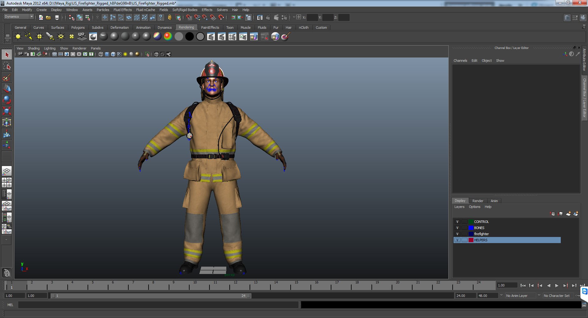 Firefighter rigged 3D model - TurboSquid 1181493