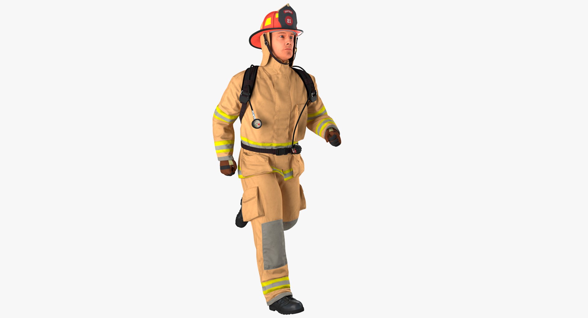 US Firefighter Rigged for Maya 3D model preview