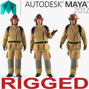 US Firefighter Rigged for Maya
