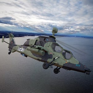 Military Attack Helicopter Eurocopter Tiger EC665 Rigged