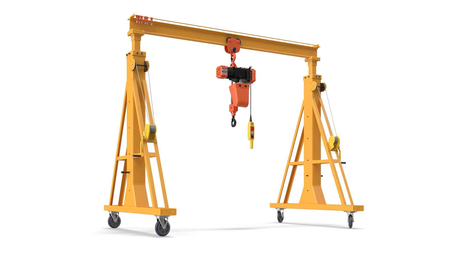 Modular Gantry Crane with Electric Hoist 3D model preview