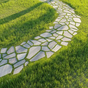 3D Grass for a step by step path model