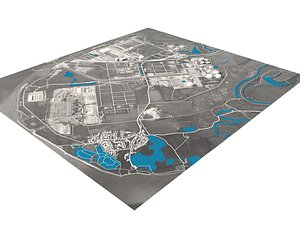 3D landscape industrial facility model