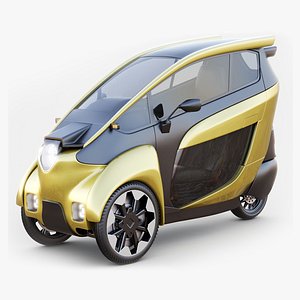 3D Concept 3 wheel electric vehicle model