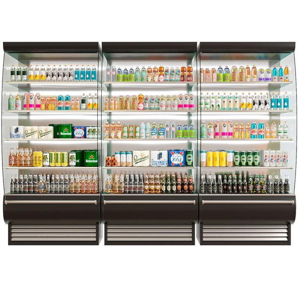 modelo 3d Refrigerator with juices, lemonade and beer - TurboSquid 1987196