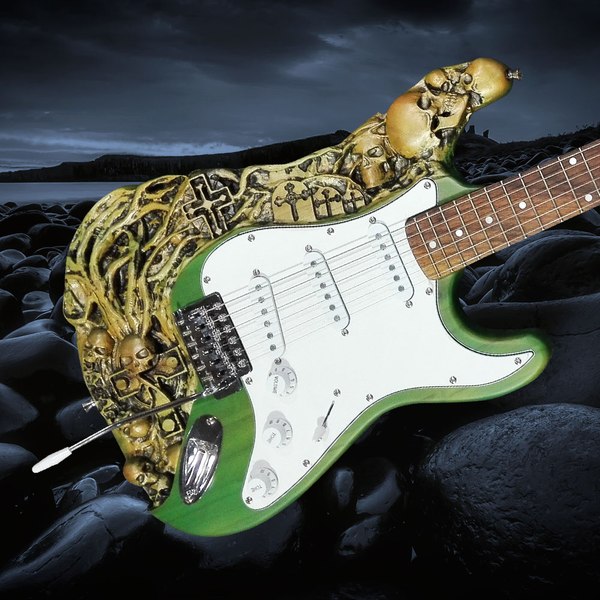 3D carved electric guitar model TurboSquid 1239685