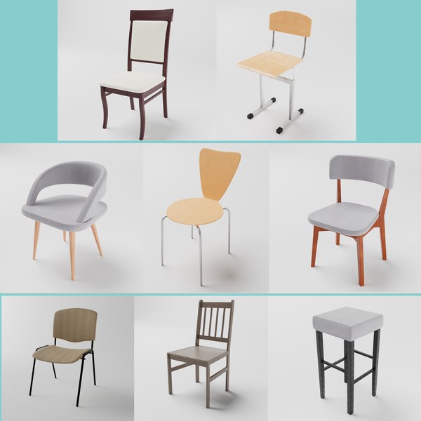 Collection of chairs 8 models model