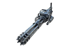 3D six-barrel machine gun m134