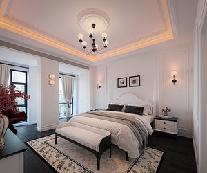 3D model Master bedroom dressing room bathroom