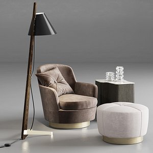 jacques armchair pouf 3D model