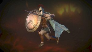 3d obj greek roman warrior