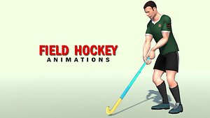 3D Field Hockey Animations model