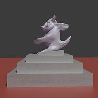 Deity on a step pyramid or pedestal