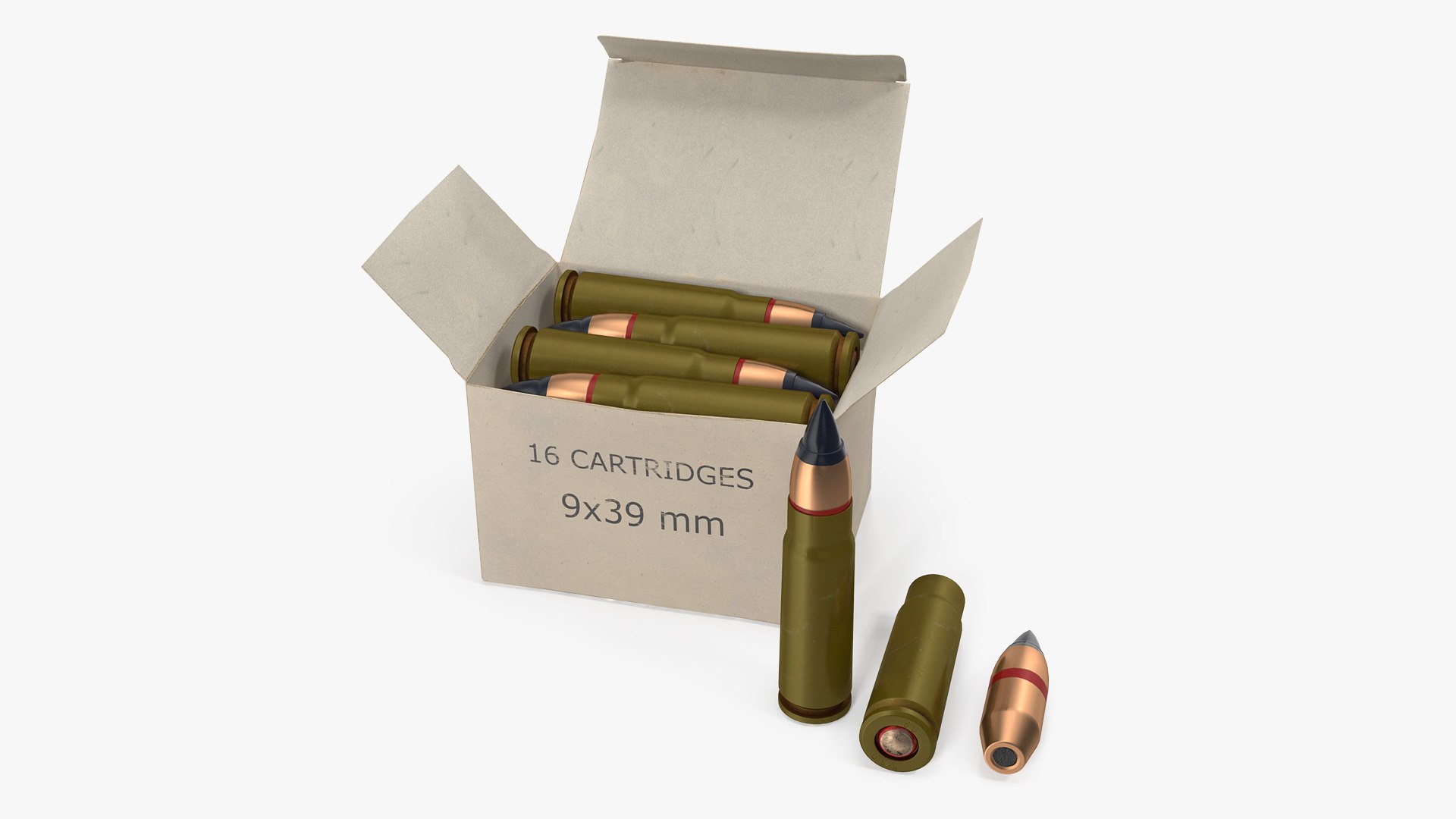 Free 3D Box 9x39mm Cartridge - TurboSquid 1680413