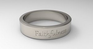 3D Faithfulness Ring Platinum