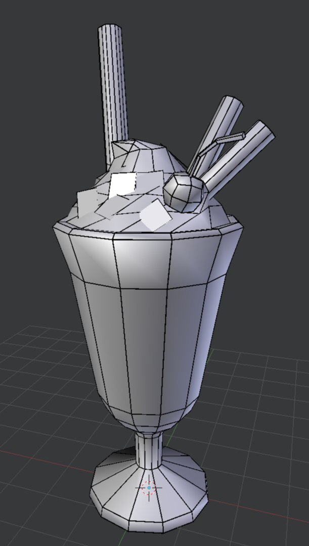 Hand Painted Chocolate Milkshake Obj