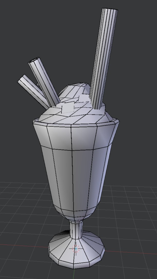Hand Painted Chocolate Milkshake Obj