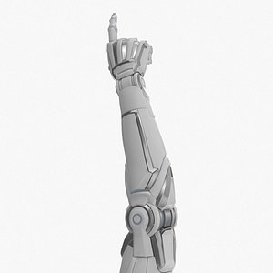 Cyborg hand points finger 3D