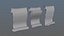Set of three papyrus scrolls PBR Low-poly 3D model