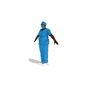 low poly medical woman rigged