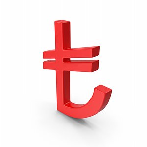 Turkish Lira Symbol Red 3D model