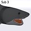 free big shark animation 3d model