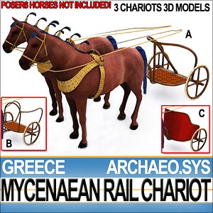 Greek Mycenaean 3 Rail Chariots 1200 BC