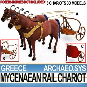 Greek Mycenaean 3 Rail Chariots 1200 BC