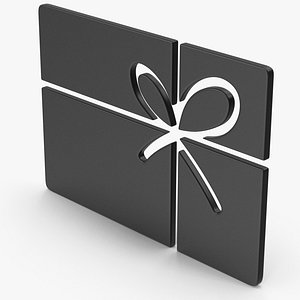 3D Black Symbol Gift Present