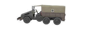 3D WW2 German Krupp Protze Truck