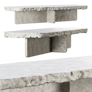 3D Richard concrete long table by Bpoint design