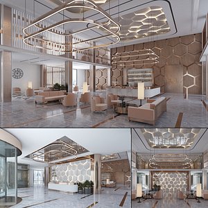 Luxury Hotel Lobby Interior 3D model