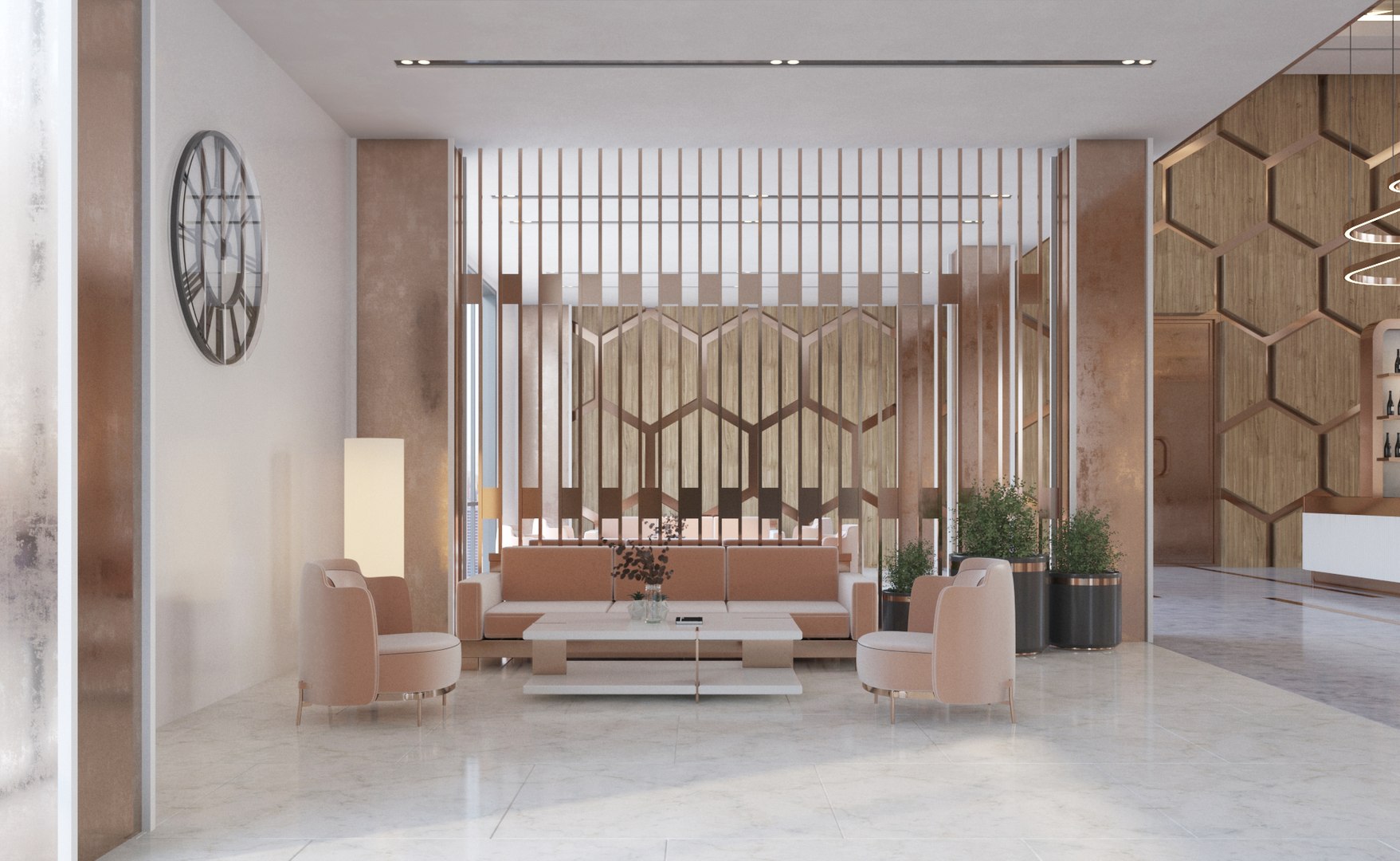 Luxury Hotel Lobby Interior 3D Model - TurboSquid 1998352