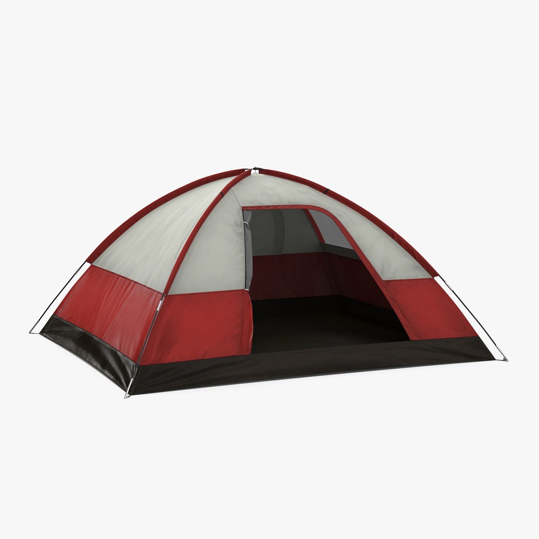 Dome Tent Red 3D model preview