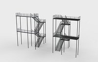 steel staircase 04 3D model