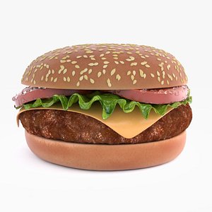 3d model hamburger patty displacement