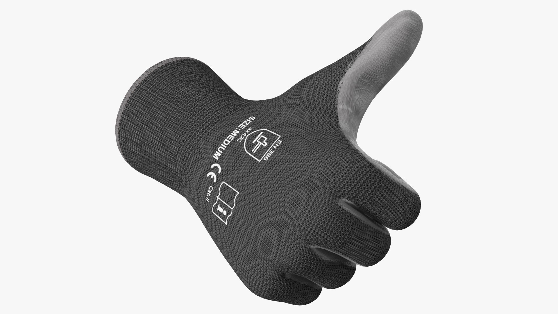 Safety Work Gloves Thumbs Up Gray 3D model preview