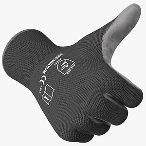 Safety Work Gloves Thumbs Up Gray 3D