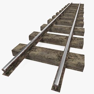 3D mining railway section rails model