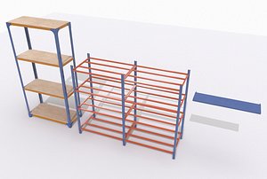 industrial shelves 2 3D model