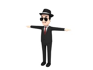 3D mafia character cartoon