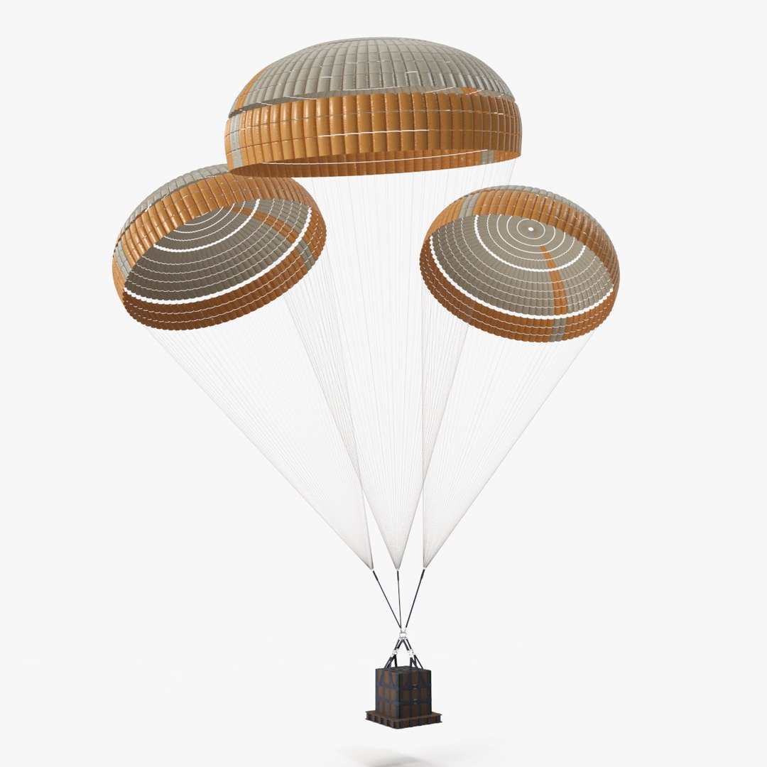 Subscale Parachute Triple with Cargo Yellow 3D model preview